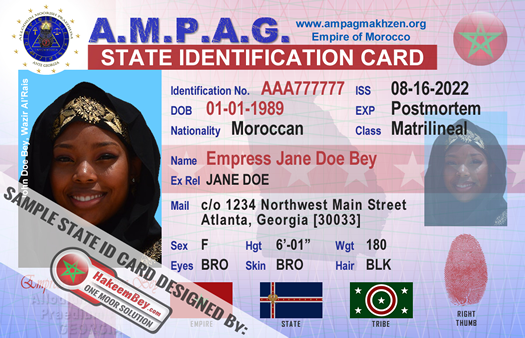 AMPAG State Identification Card - Designed by Hakeem Bey